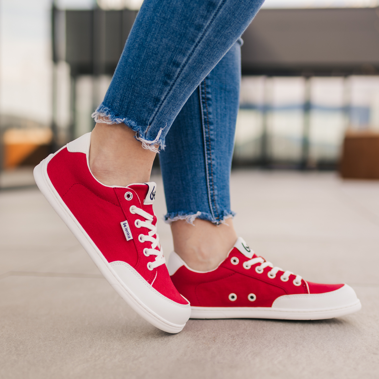 Босоногие кеды Be Lenka Rebound красно-белые