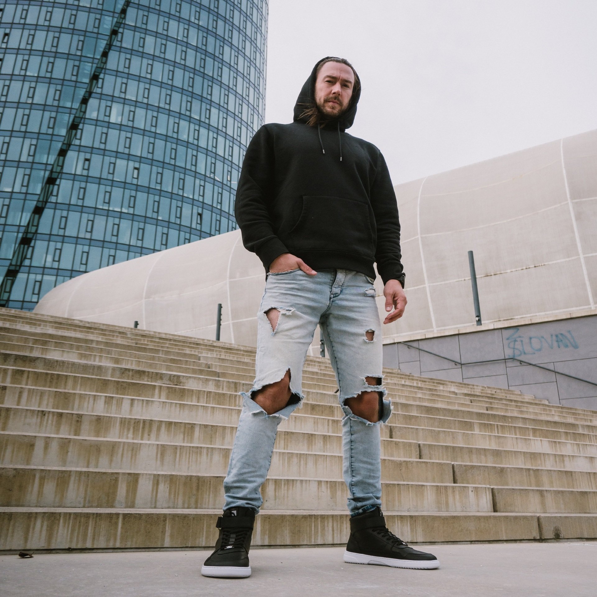 Кроссовки Barebarics Zing высокий верх черные/белые